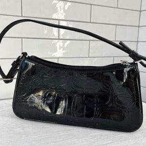 Express Black Embossed Patent Leather Bag
